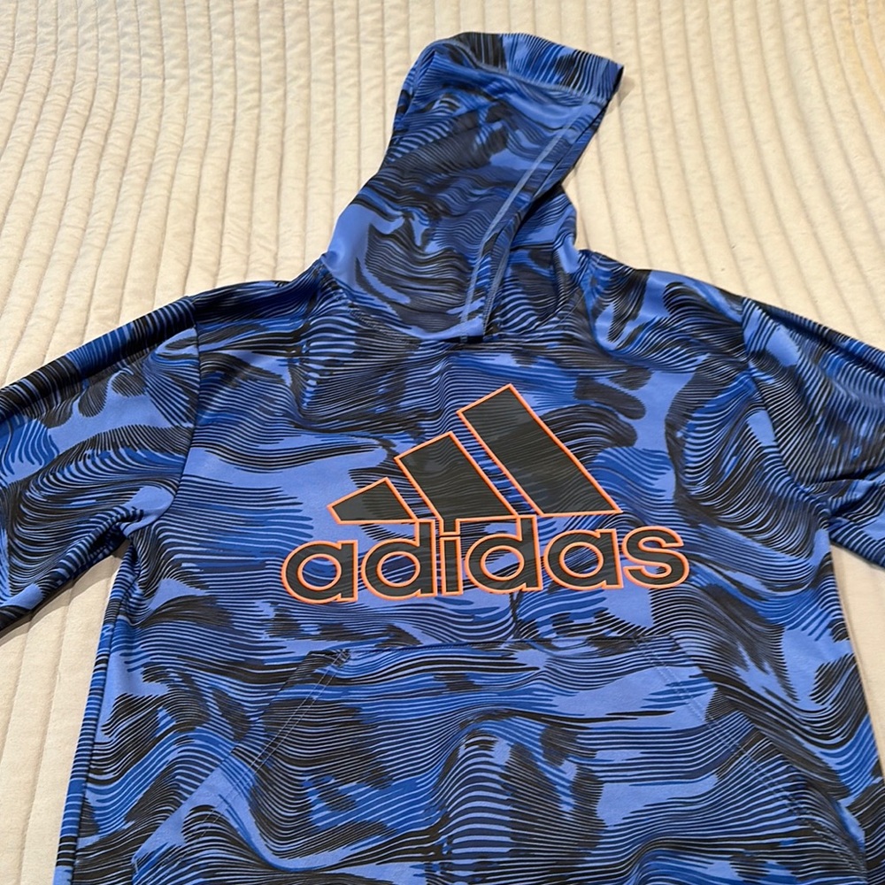 Adidas Blue and Black Youth XL Hoodie